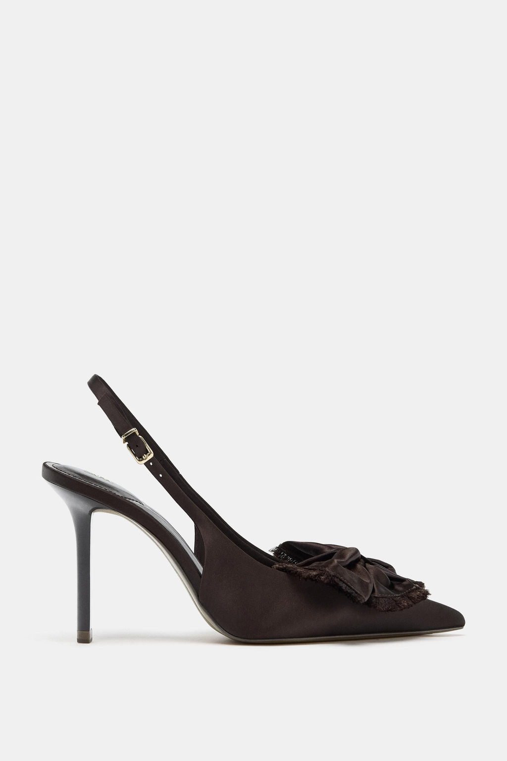 SATIN-FINISH SLINGBACK SHOES WITH BOW