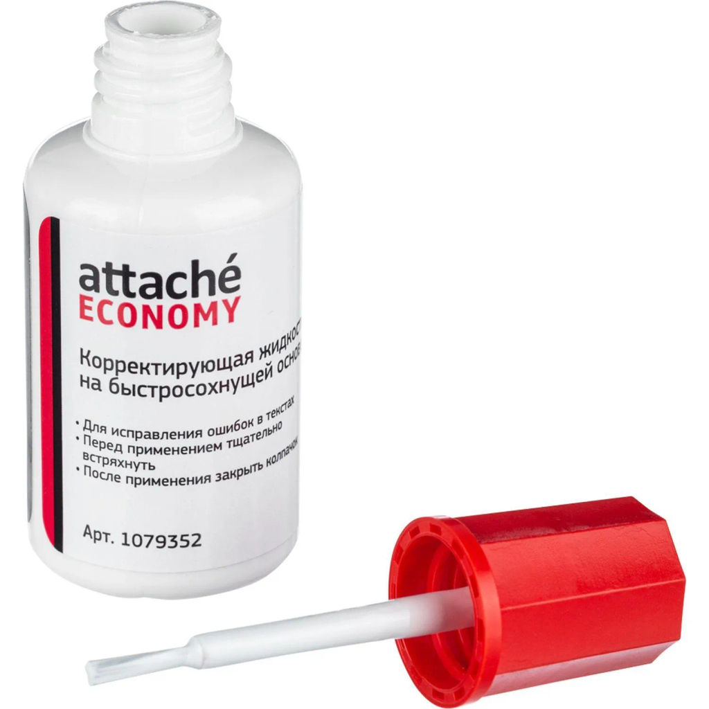 Корректирующая жидкость Attache Economy 22г на быстросохн. основе, кисточка  фото 2