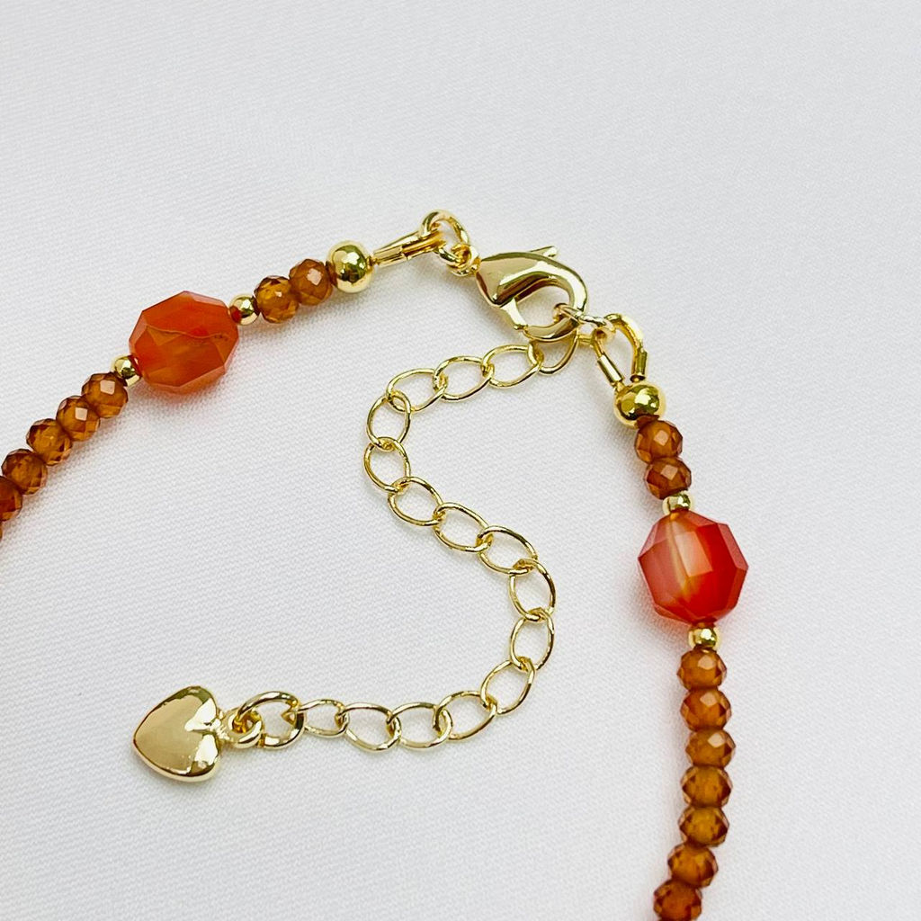 Браслет из Граната Спессартин и Сардоникса - Радуга самоцветов фото 4