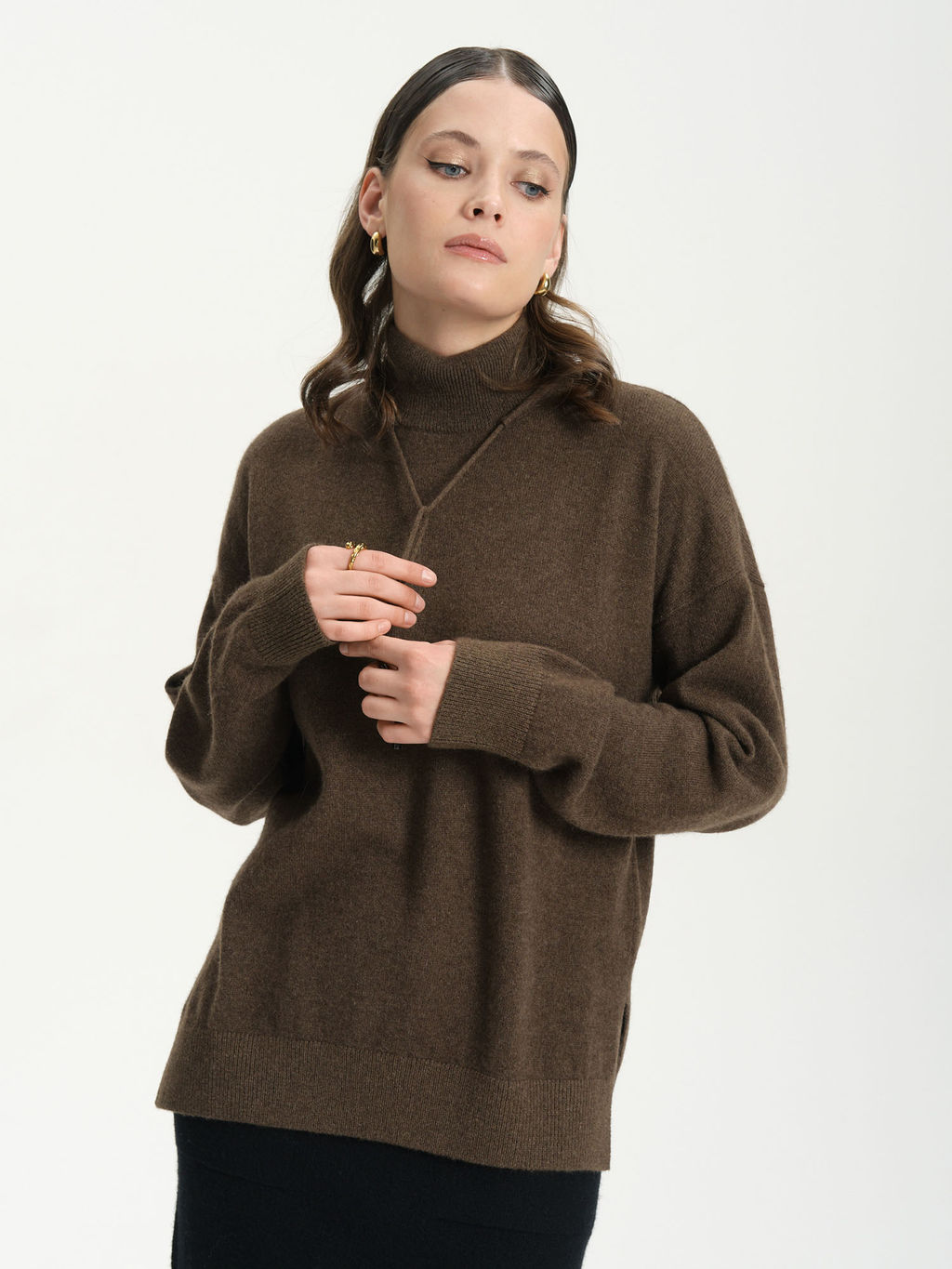 Джемпер из пуха яка 12161 коричневый