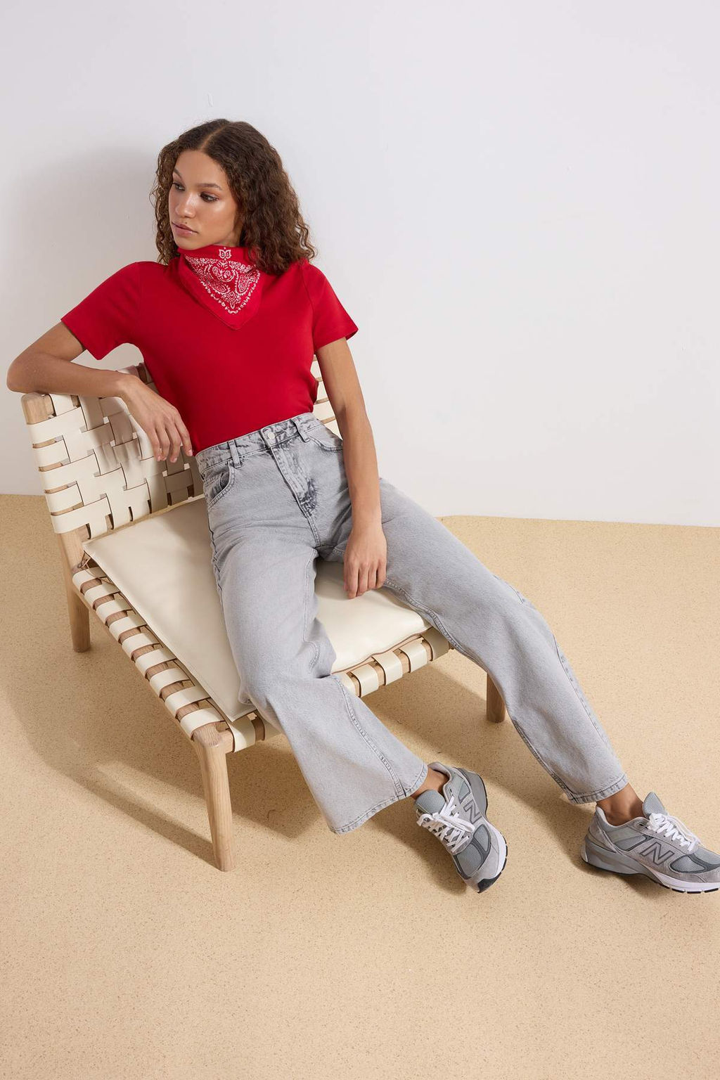 TRENDYOLMILLA Gri Yuksek Bel Wide Leg Jeans TWOAW25JE00178  фото 7