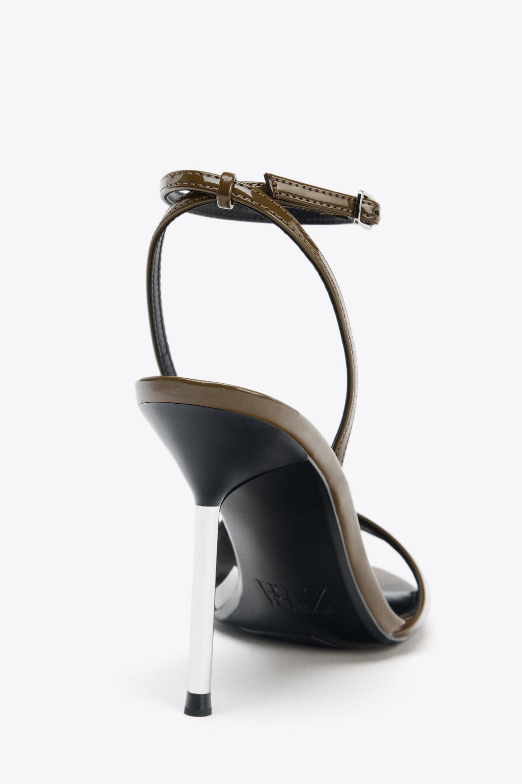 PATENT-EFFECT HIGH-HEEL SANDALS - Zara фото 6