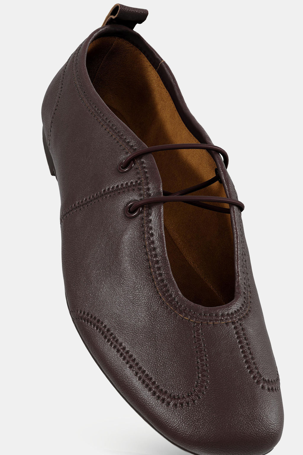 LEATHER LACE-UP BALLET FLATS - Zara фото 2