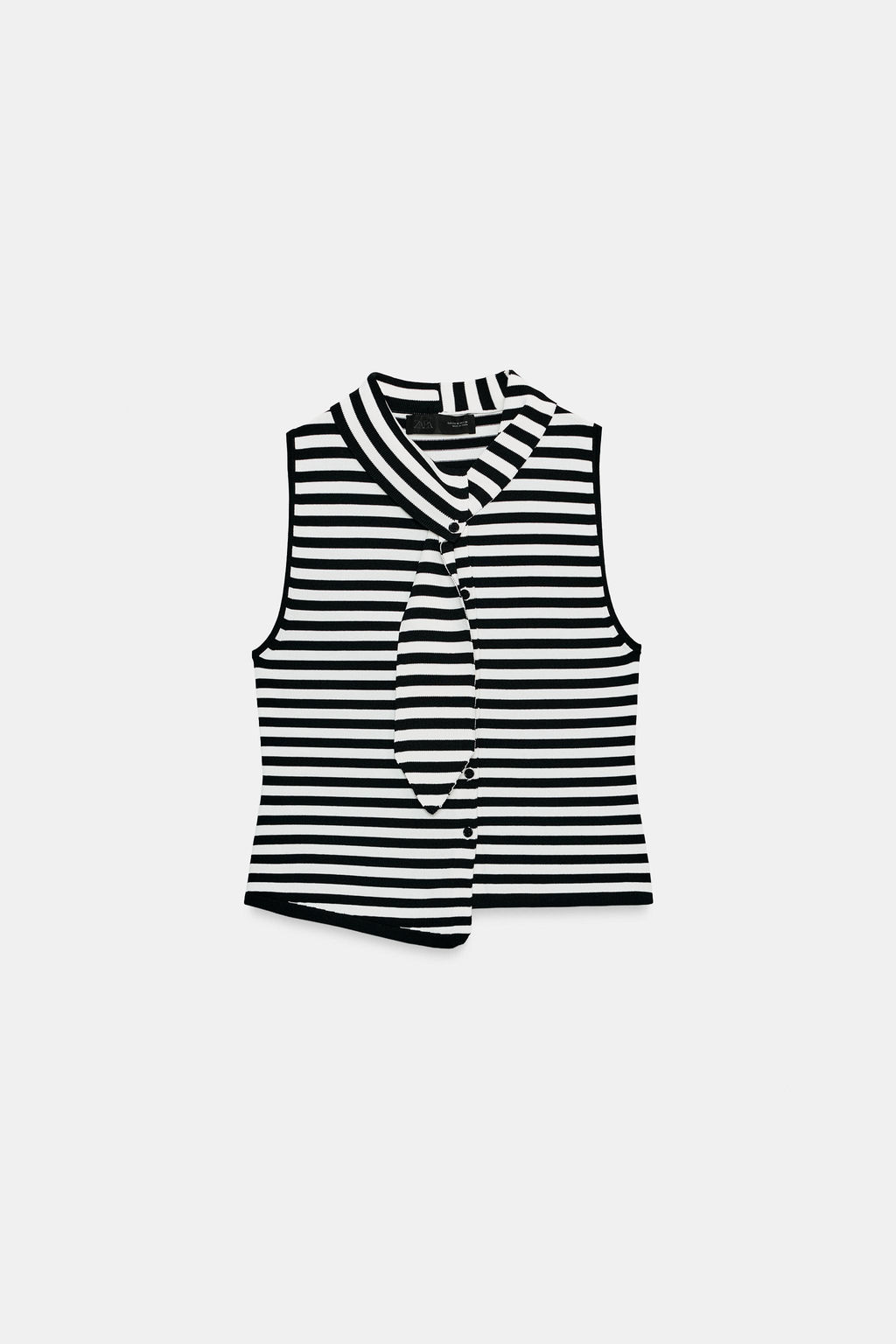 TOP PUNTO RAYAS LAZO / Blanco / Negro - Zara фото 7