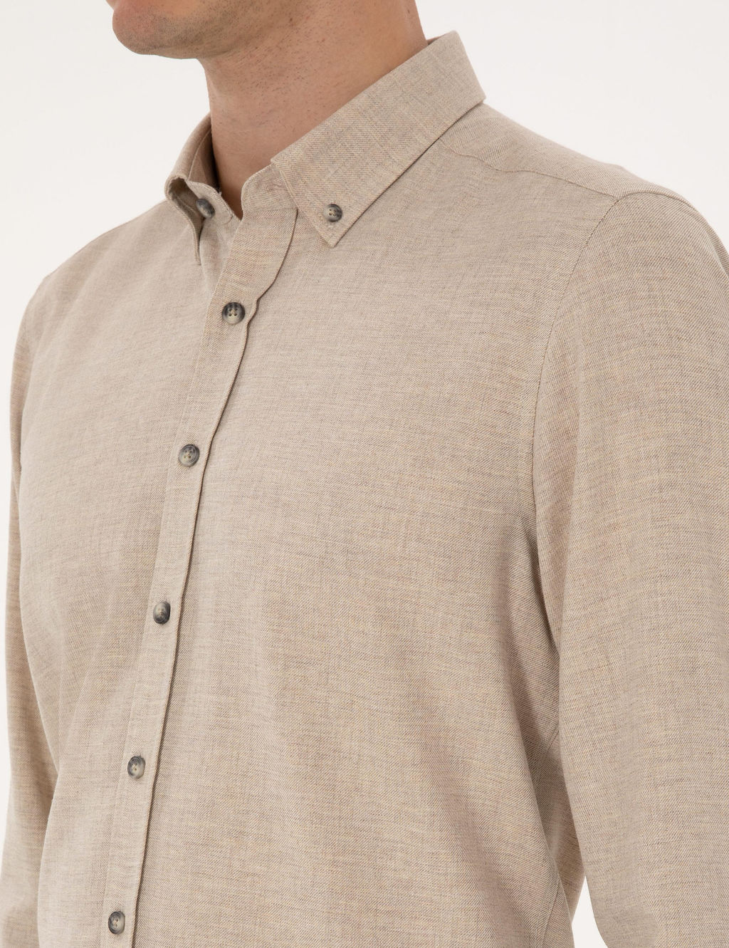 Bej Slim Fit Uzun Kollu G_mlek - Pierre cardin фото 7