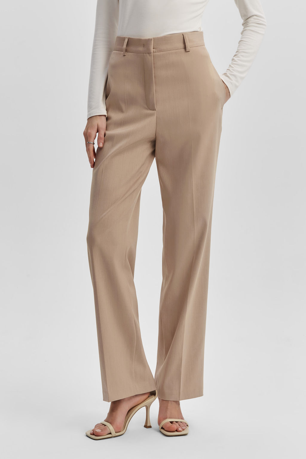 Брюки прямого силуэта с эффектом меланж - Mollis фото 2