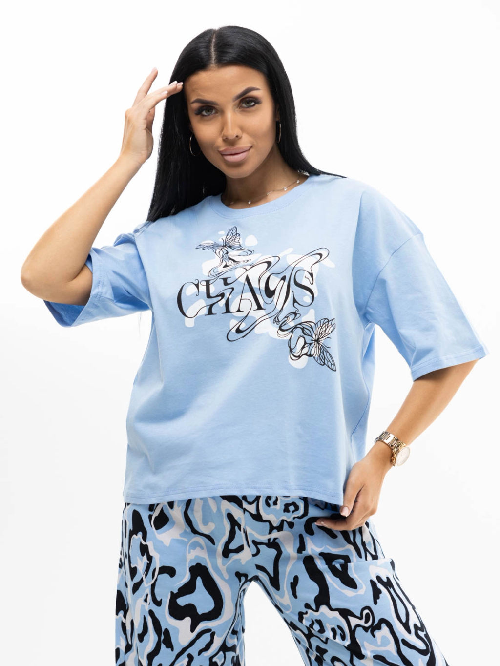 Костюм женский, цвет голубой