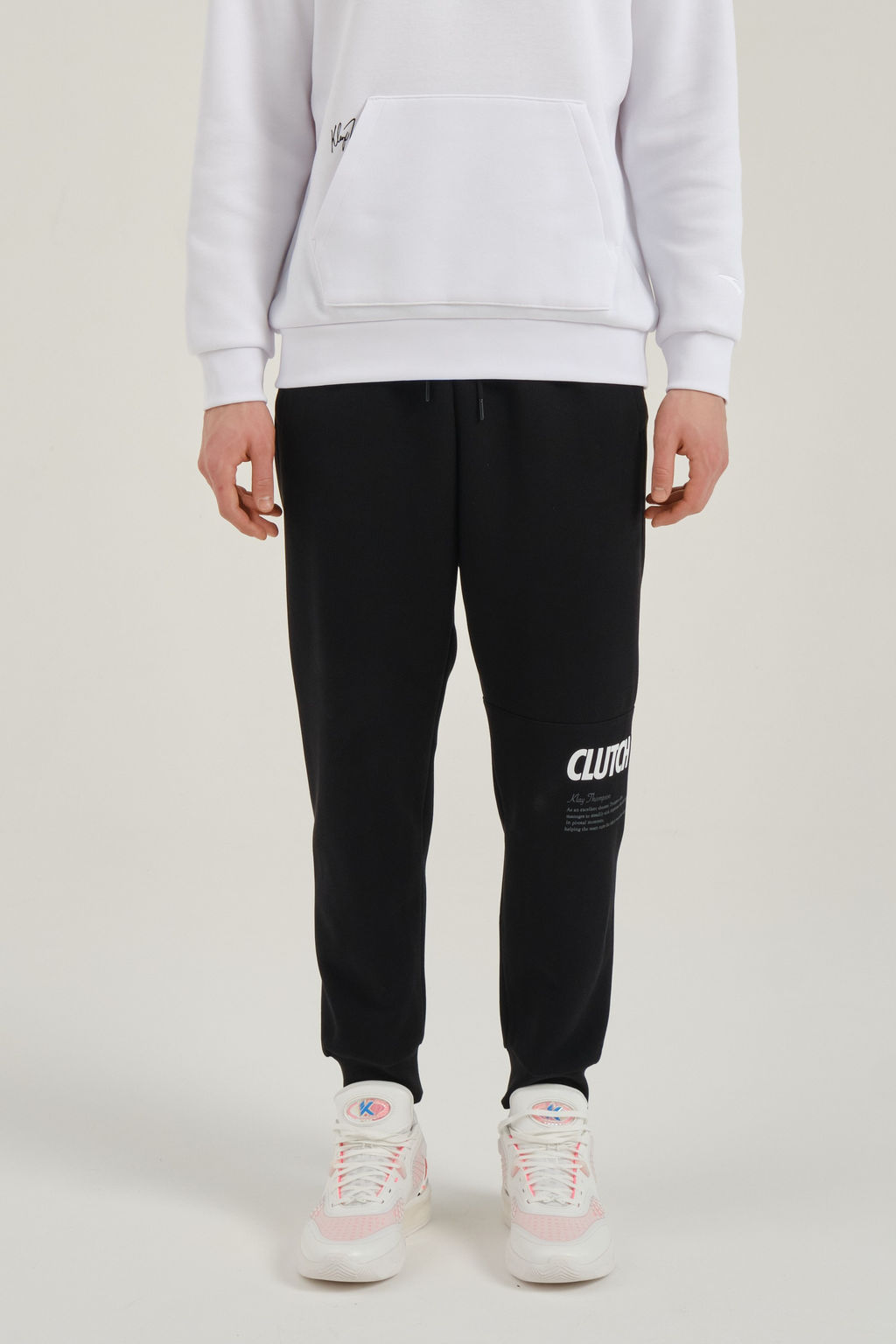 Брюки трикотажные Черный/Белый CLUTCH PLAYER Knit Track Pants