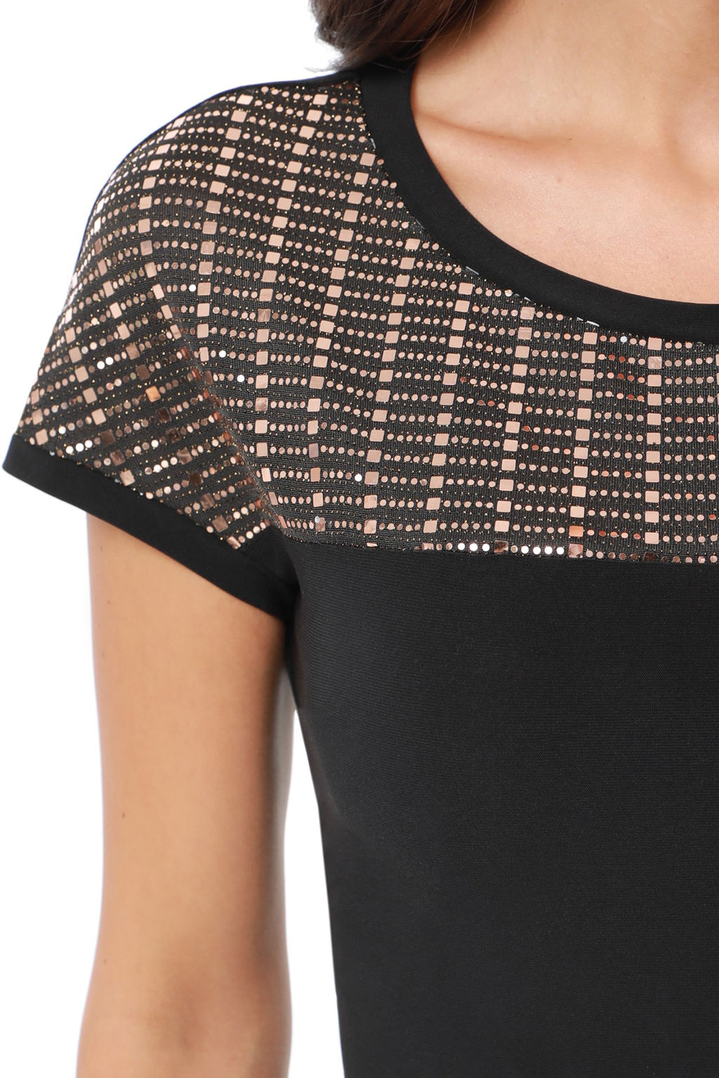 Блузка черная с кокеткой - Dstrend фото 3