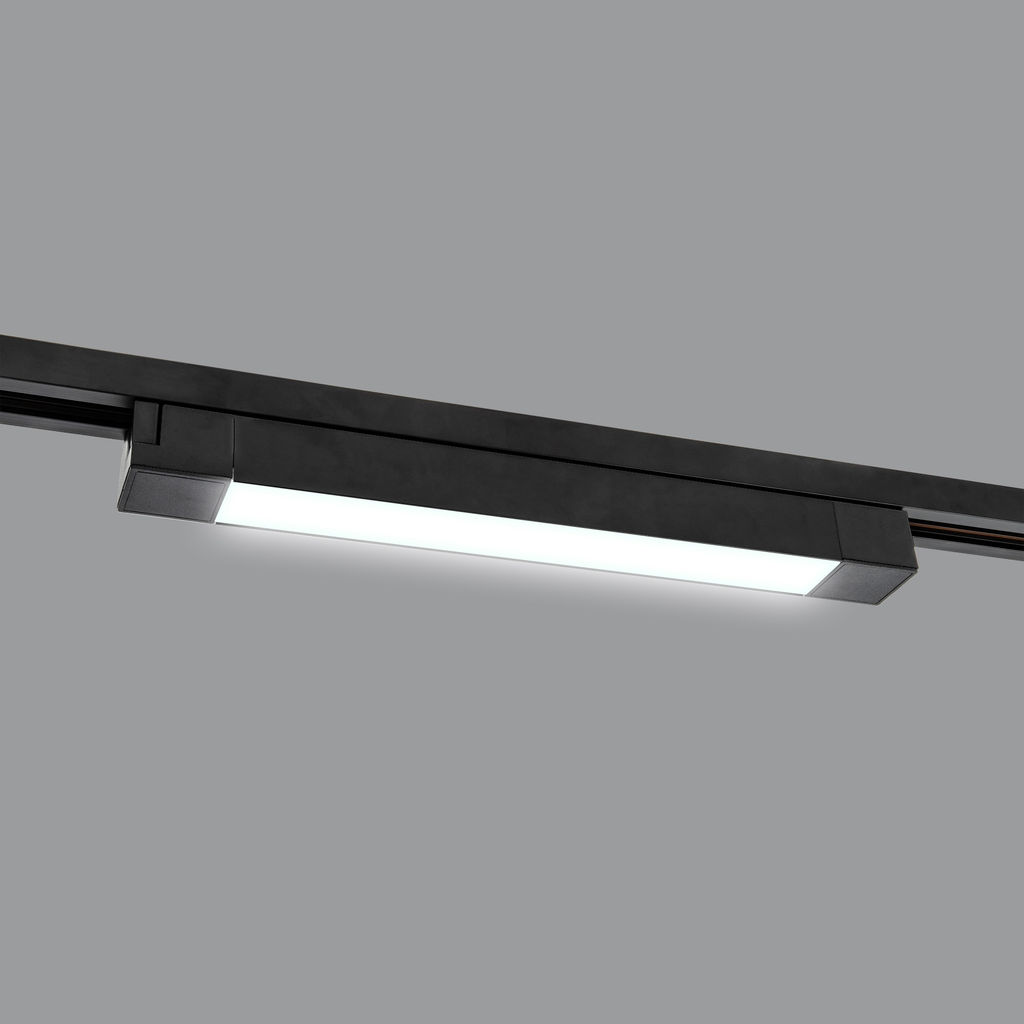 ULB-Q281 20W/4000K BLACK Светильник-прожектор светодиодный трековый. Линейный. 1600 Лм. Белый свет (4000К). Корпус черный. ТМ Volpe