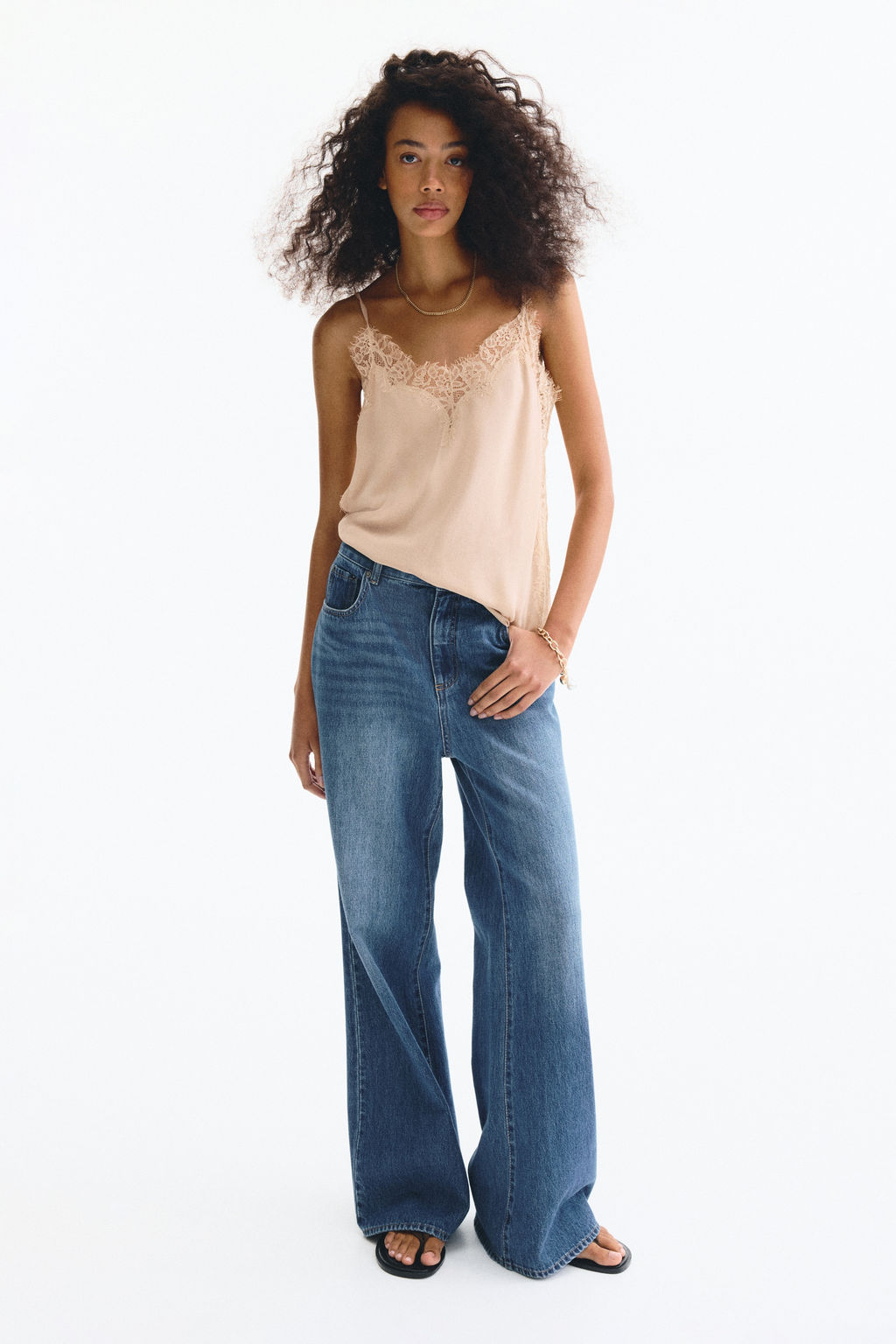 Top de viscosa con ribetes de encaje - H&m фото 5