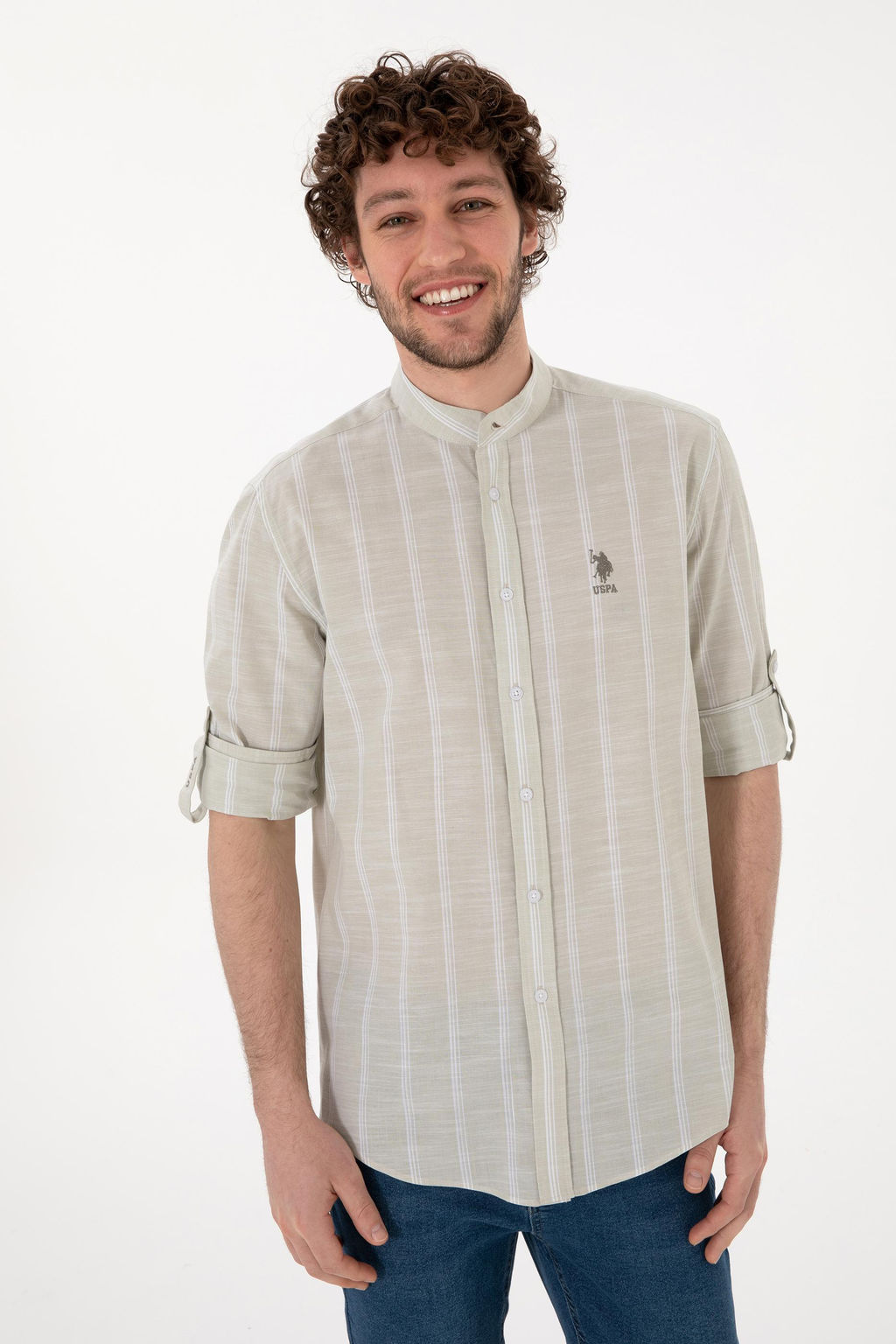 Erkek A__k Haki Uzun Kollu G_mlek Sepette S_rpriz _ndirim - U.s. polo assn фото 3