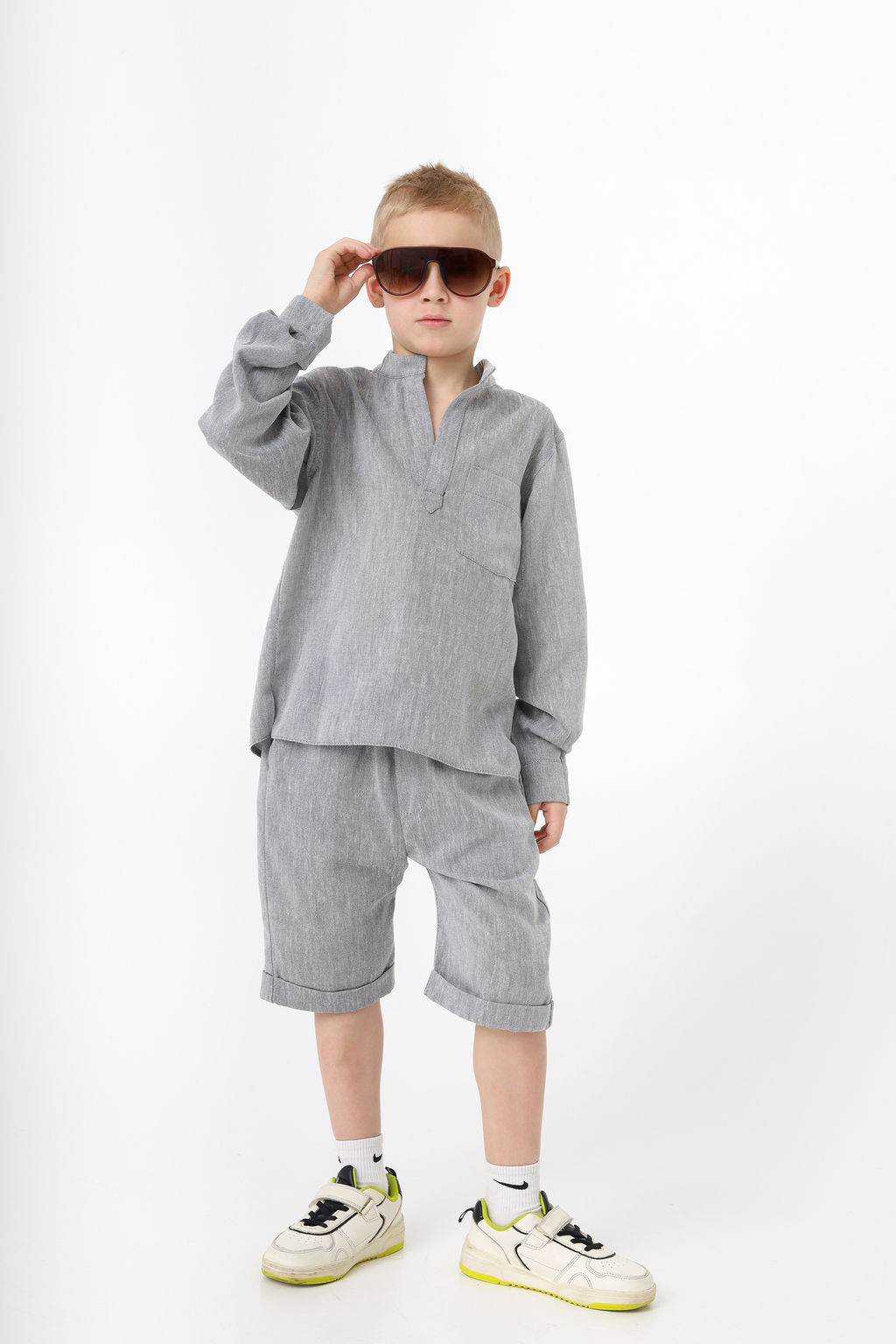 Рубашка в полоску Лен, черная - Inzibe фото 23