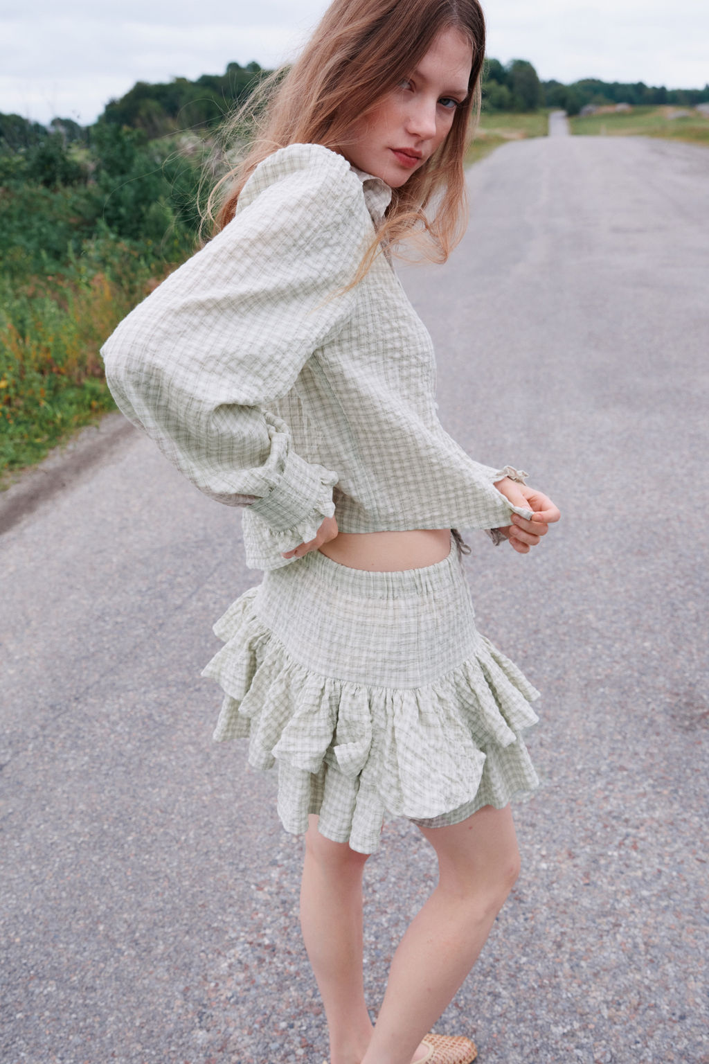 Falda escalonada con cord?n de ajuste - H&m фото 7