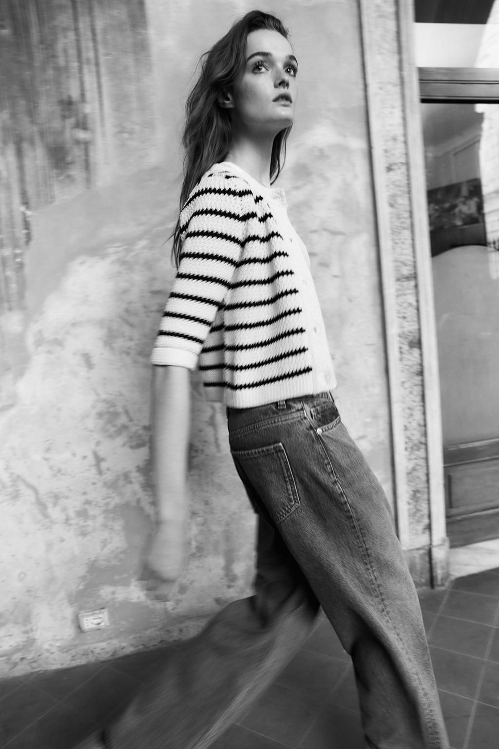 BASIC STRIPED KNIT CARDIGAN - Zara фото 2