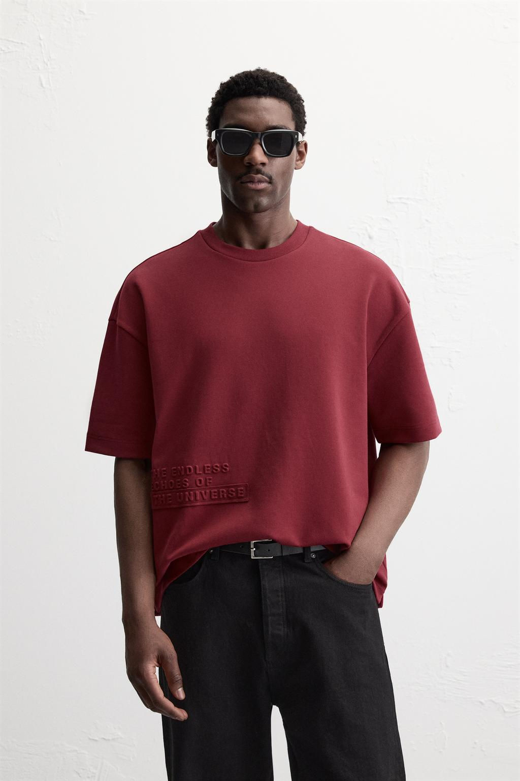 RAISED TEXT T-SHIRT - Zara фото 2