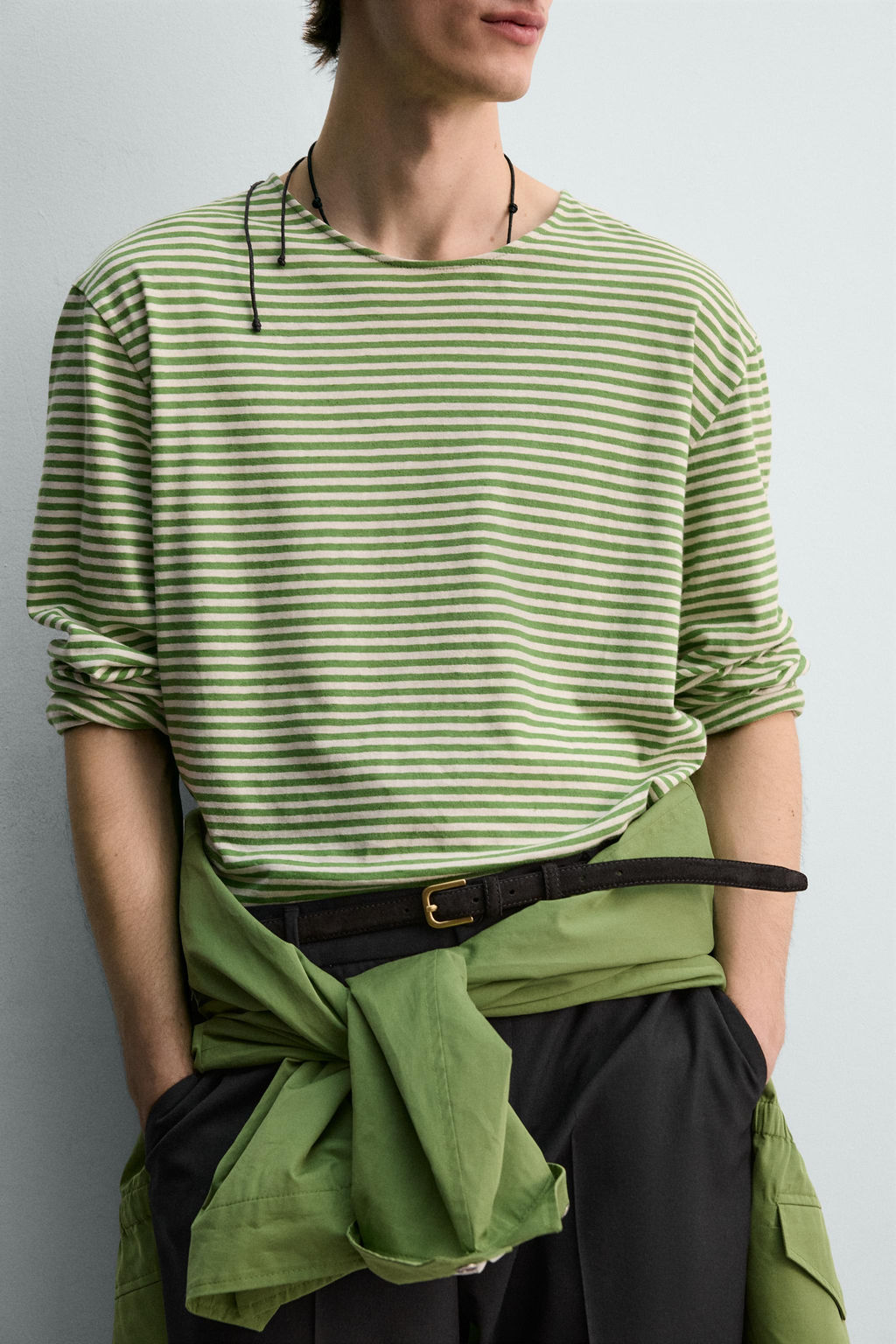 CAMISETA JACQUARD RAYAS LIMITED EDITION / Verde - Zara фото 6