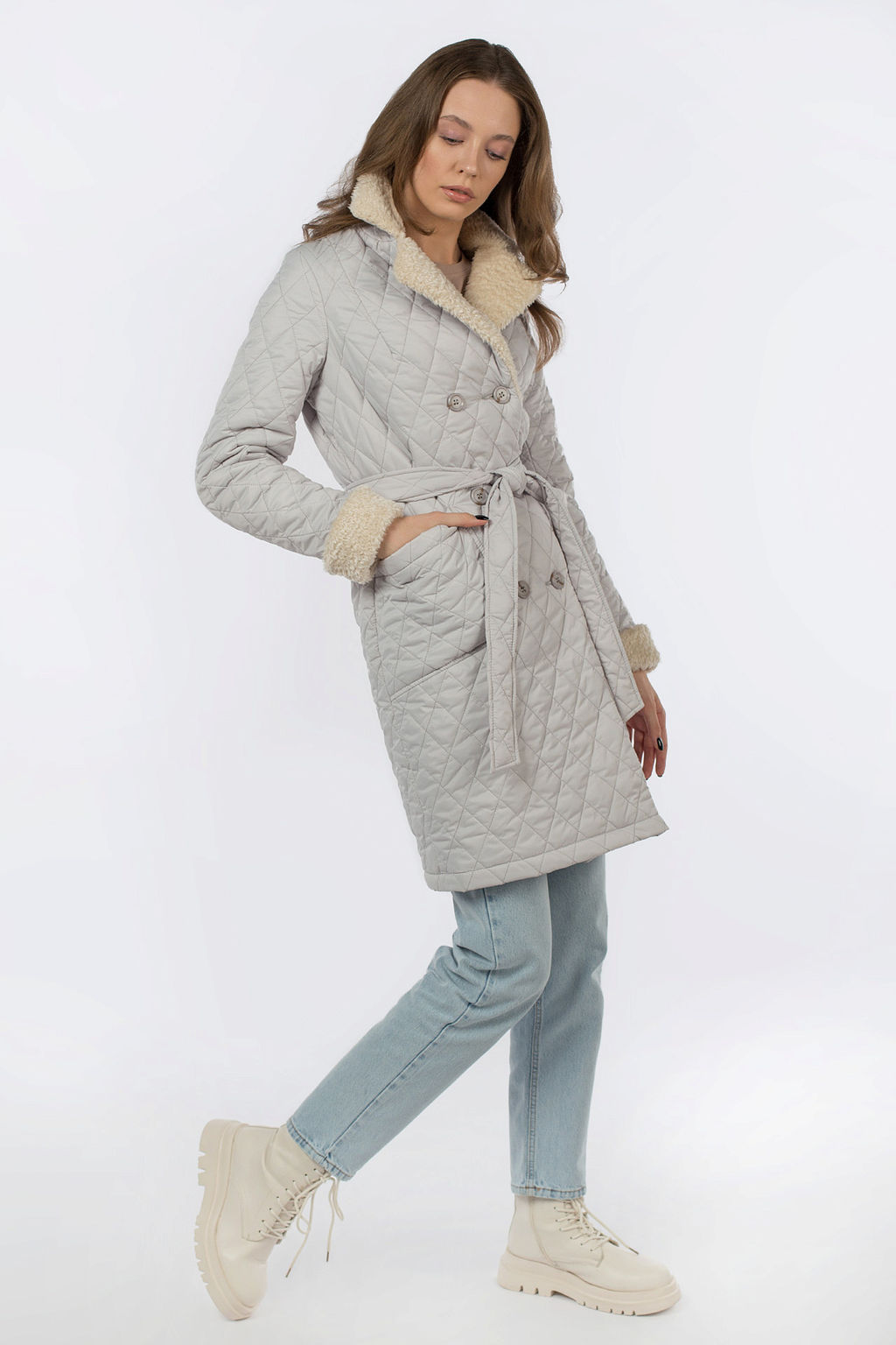 05-2103 Куртка женская зимняя (пояс)