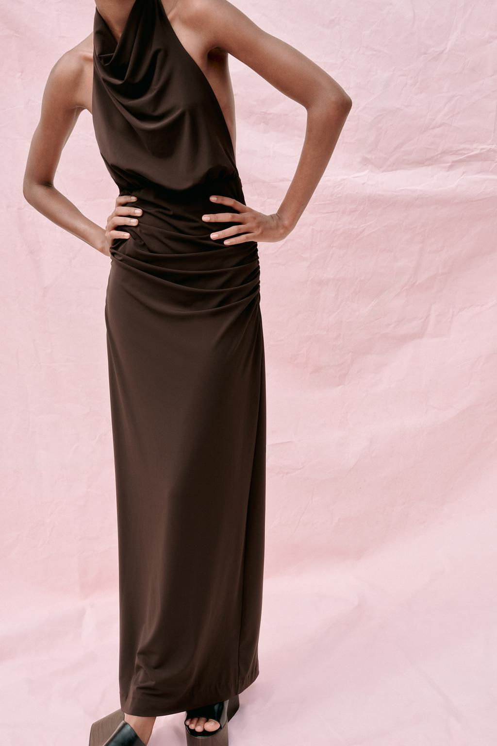 LONG HALTER DRESS WITH OPEN BACK - Zara фото 11
