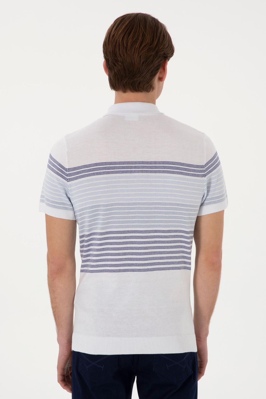Erkek Slim Fit Polo Yaka _ndigo Ti__rt - U.s. polo assn фото 5