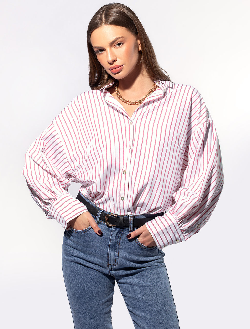 Свободная блузка с рукавами буфами - Vilatte фото 6