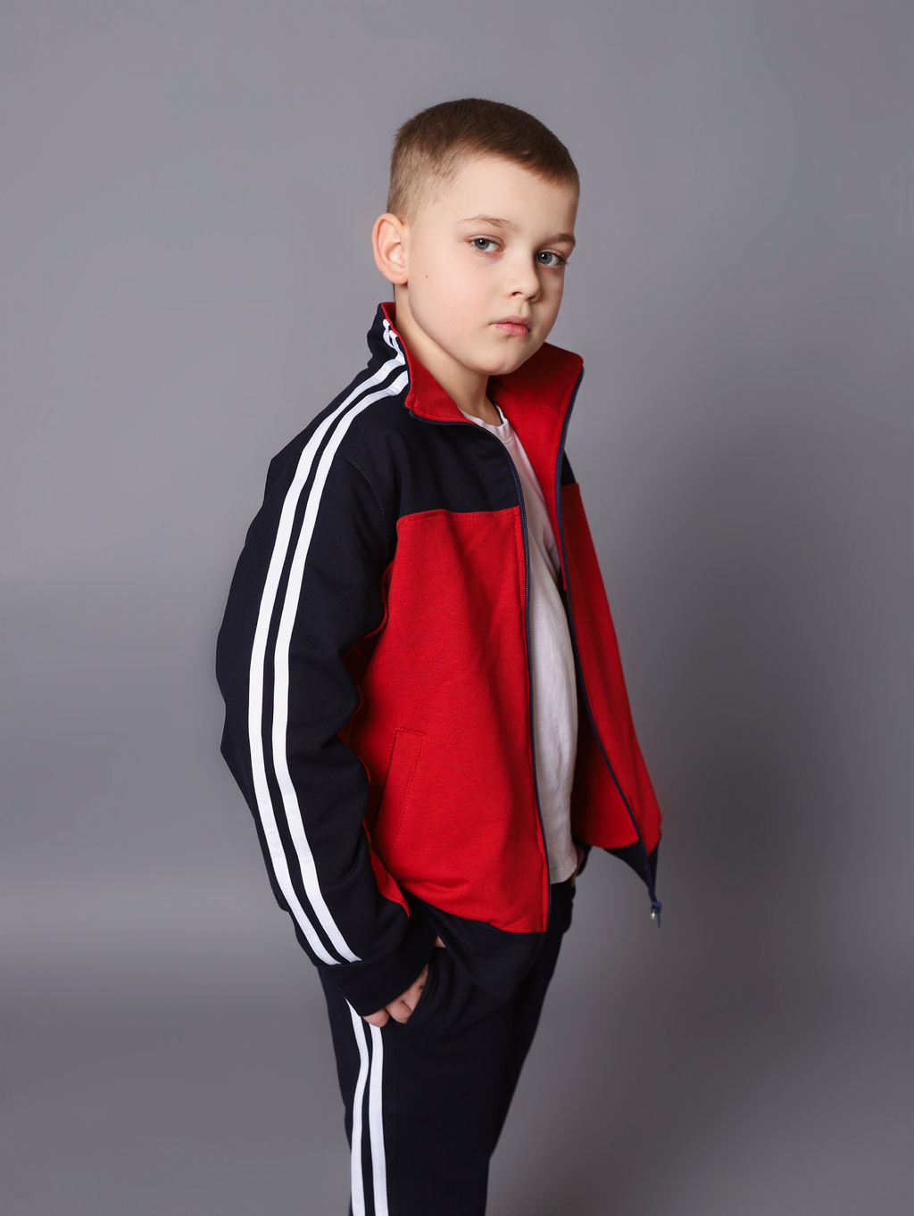 Спортивный костюм К036 Красный-Темно-Синий от фабрики Спортсоло