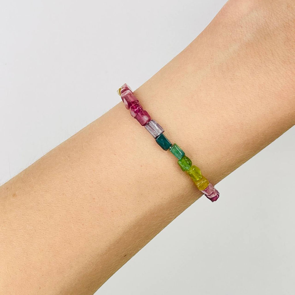 Браслет из Турмалина микс 18 см + - Радуга самоцветов фото 2