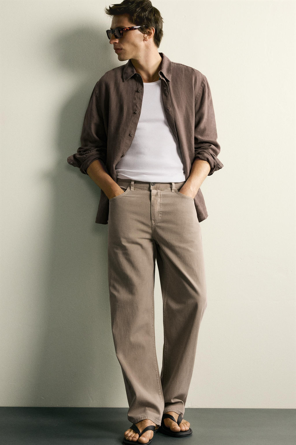 JEANS STRAIGHT FIT / Marr?n claro - Zara фото 5