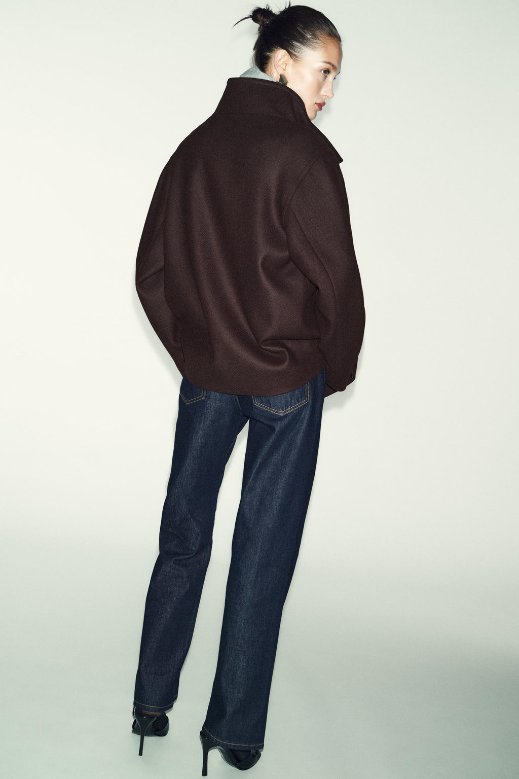 CROPPED WOOL COAT WITH HIGH NECK - Zara фото 5