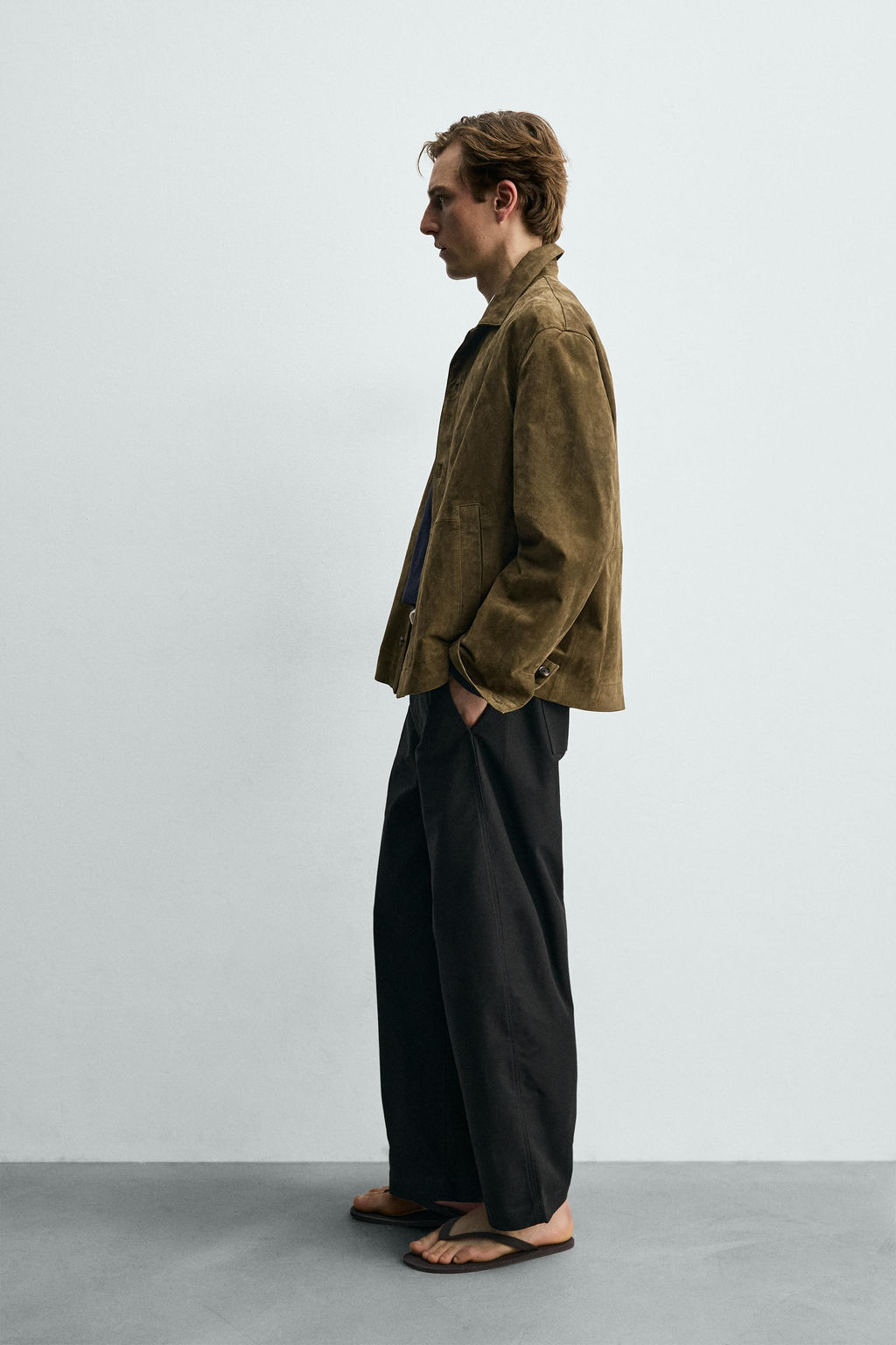 SOBRECAMISA PIEL ANTE / Khaki - Zara фото 5
