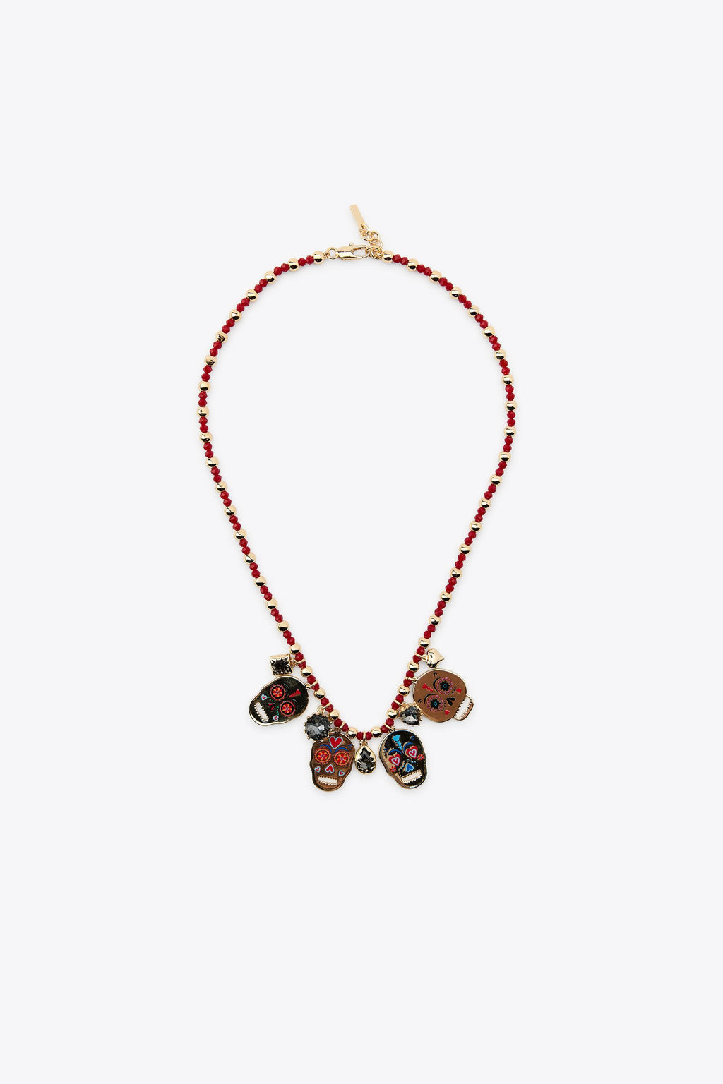 PACK OF 2 ENAMELLED SKULL NECKLACES - Zara фото 5