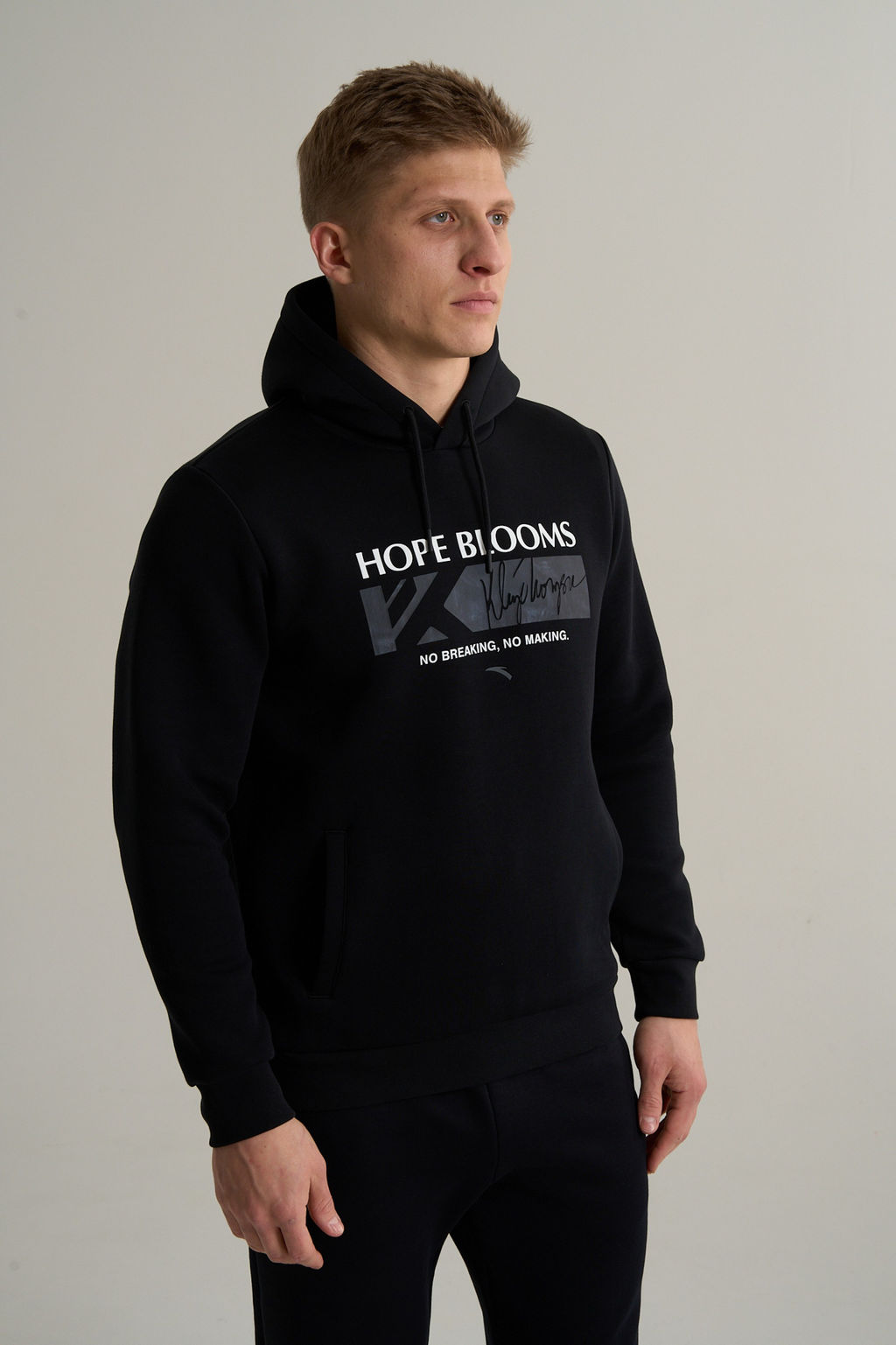 Худи Черный KT Sweat Hoodie - Anta фото 2