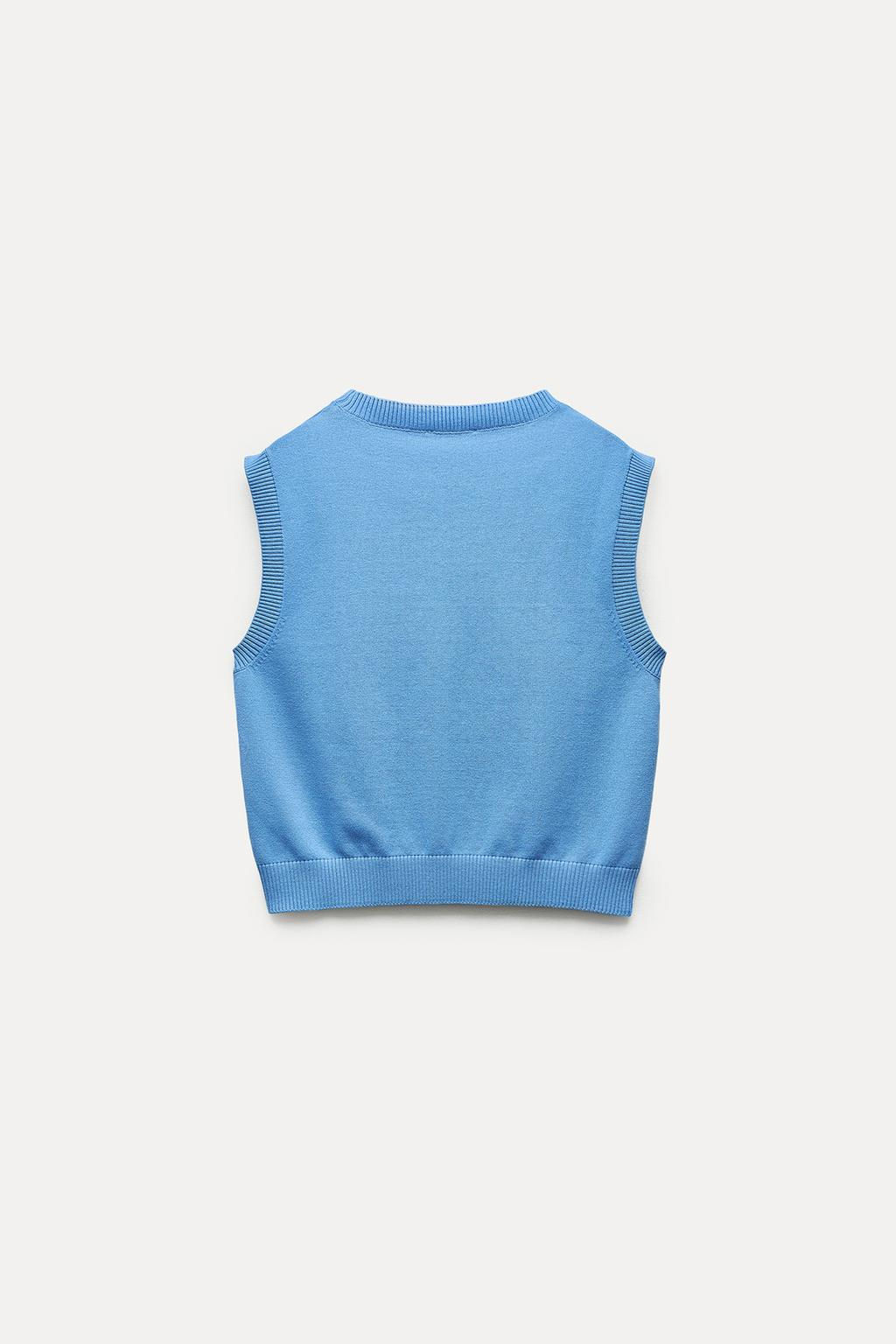 SLEEVELESS PLAIN KNIT TOP - Zara фото 4