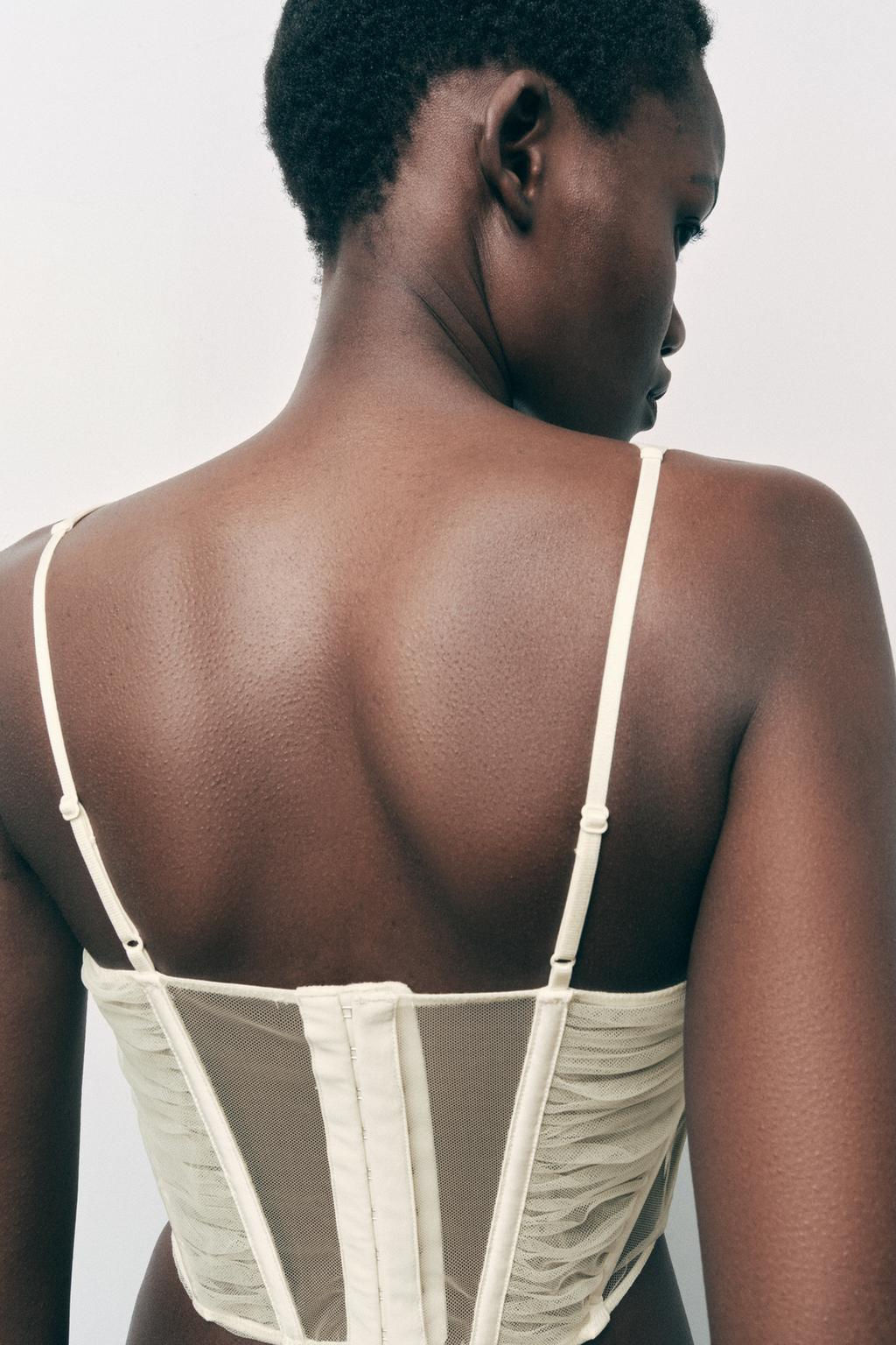 COMBINED SATIN CORSET TOP - Zara фото 3