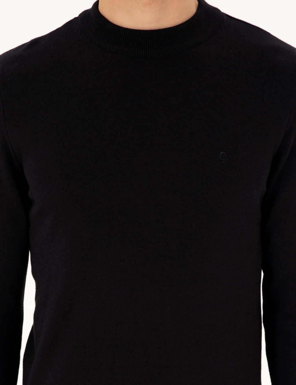 Siyah Slim Fit Yar_m Bal_k__ Yaka Basic Triko Kazak - Pierre cardin фото 6