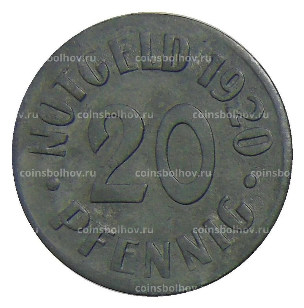 Монета 20 пфеннигов 1920 года Германия Нотгельд Кассель