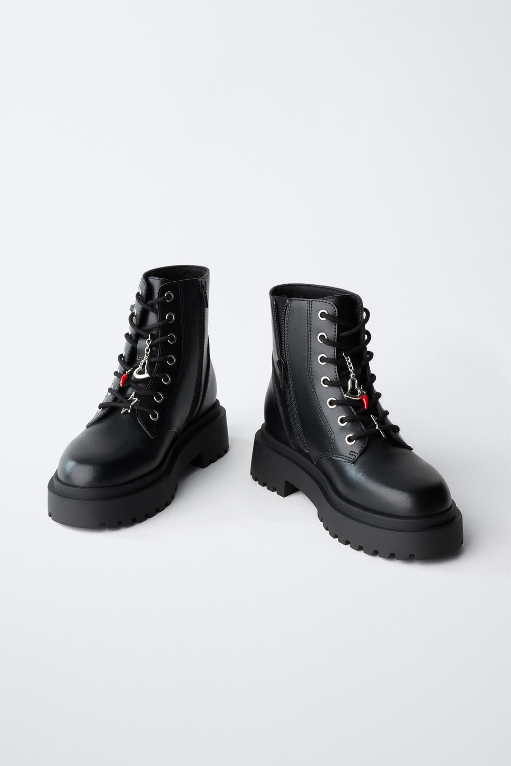 LACE-UP ANKLE BOOTS WITH CHARMS - Zara фото 5