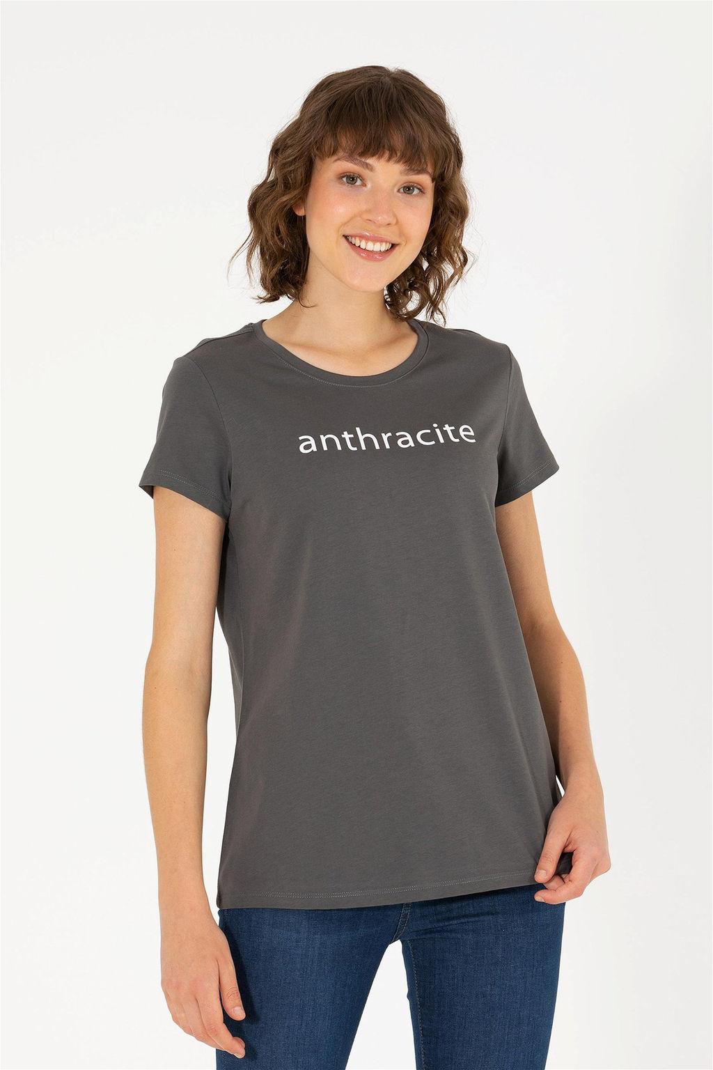 U. S. Polo Assn Женская футболка антрацитового цвета с круглым вырезом - U.s. polo assn фото 11