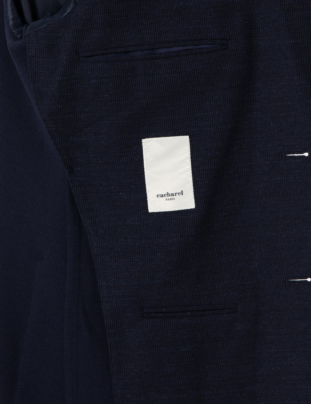 Lacivert Slim Fit Y_n Keten Kar___ml_ Ceket