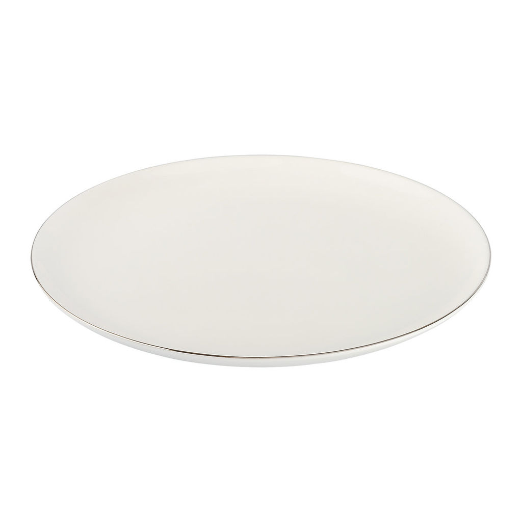 51534 GIPFEL Набор тарелок обеденных PLATINUM 26 см, 4 шт. Цвет: белый с ободком серебристого цвета. Материал: костяной фарфор.  фото 2