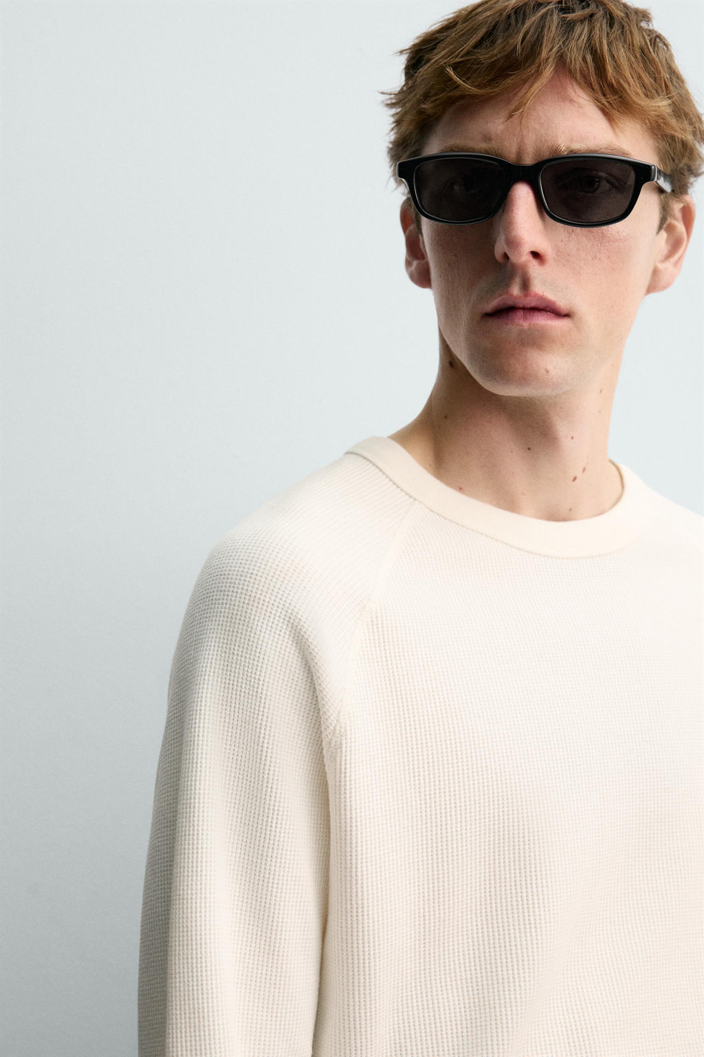AARON LEVINE X ZARA WAFFLE-KNIT TEXTURE T-SHIRT  фото 14
