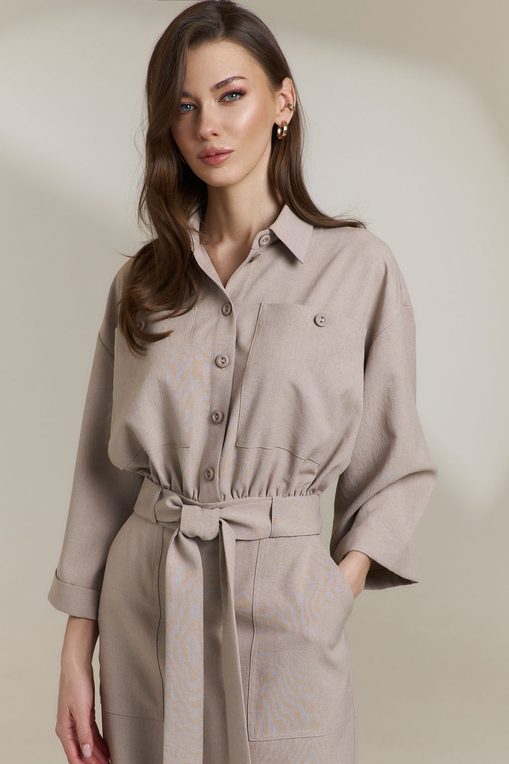 Платье 0841 бежевый - Diliafashion фото 3