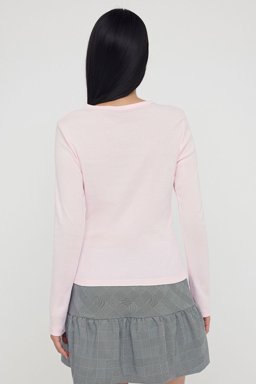 Teen Pembe Dugmeli Vucuda Oturan Esnek Orme Bluz | TWOAW26BZ00007 - Trendyolmilla фото 4