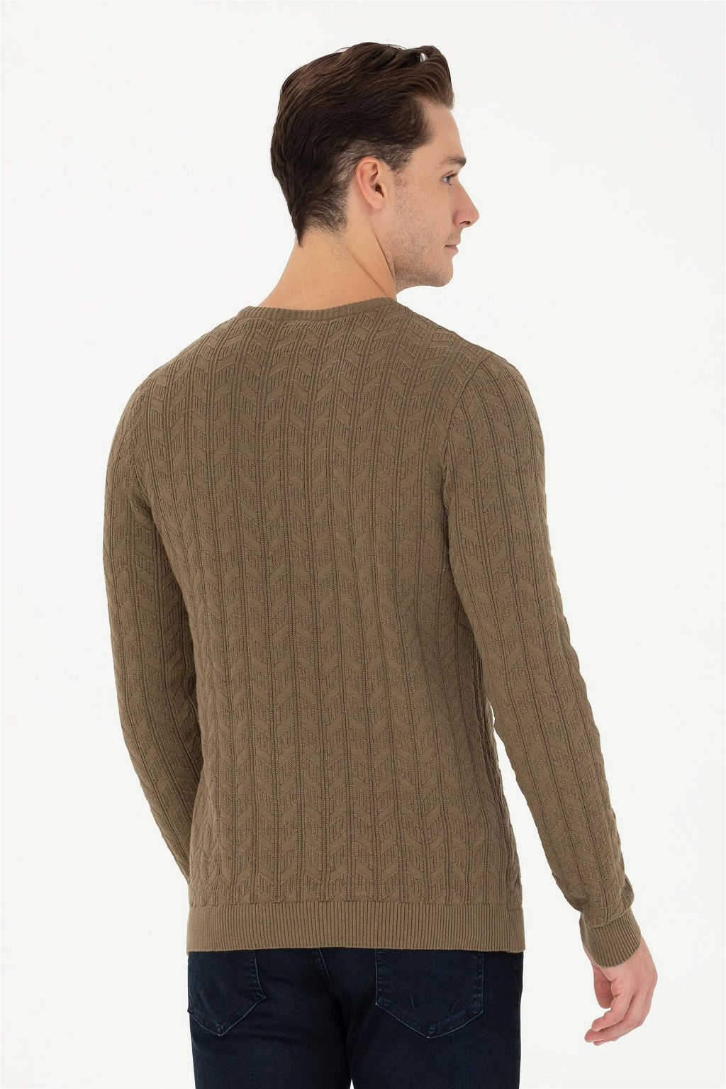 Мужской базовый свитер хаки меланжевого цвета Неожиданная скидка в корзине - U.s. polo assn фото 5