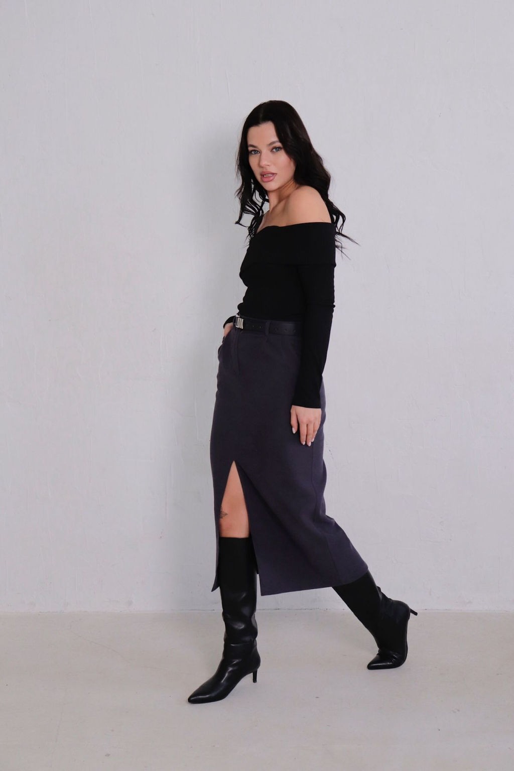 Юбка миди-макси с разрезом спереди - Martichelli фото 147