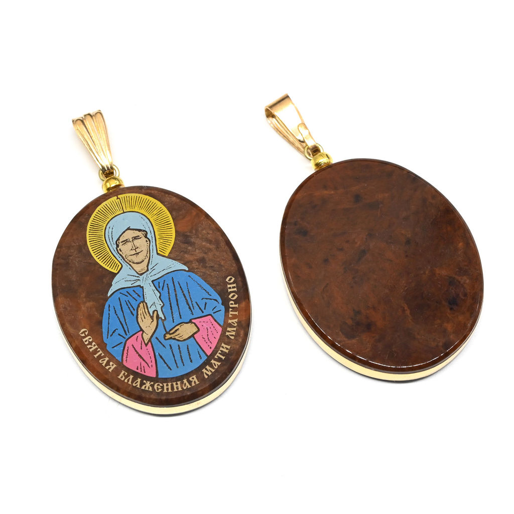 Кулон из обсидиана овал с окантовкой " Матроно" 20*30мм.