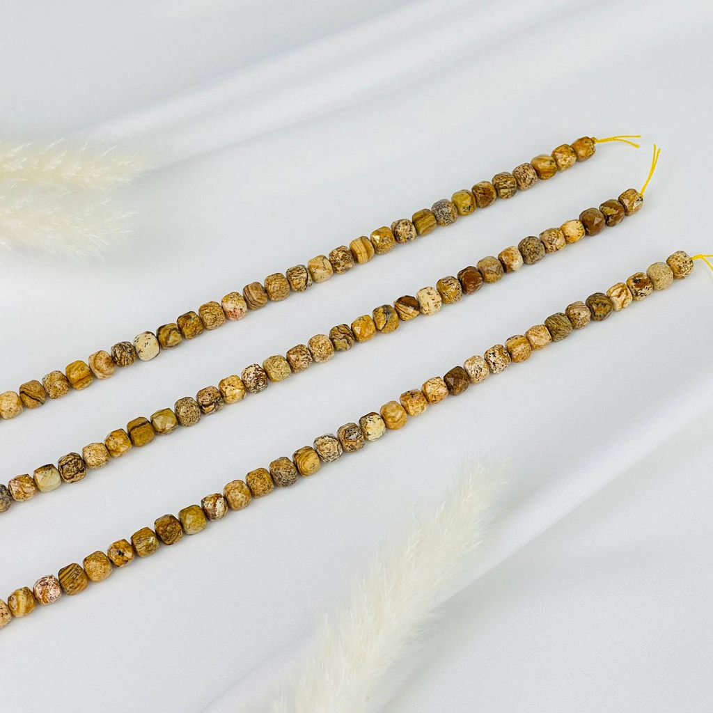 Бусины для украшений из песочной Яшмы (50 бусин) 37 см