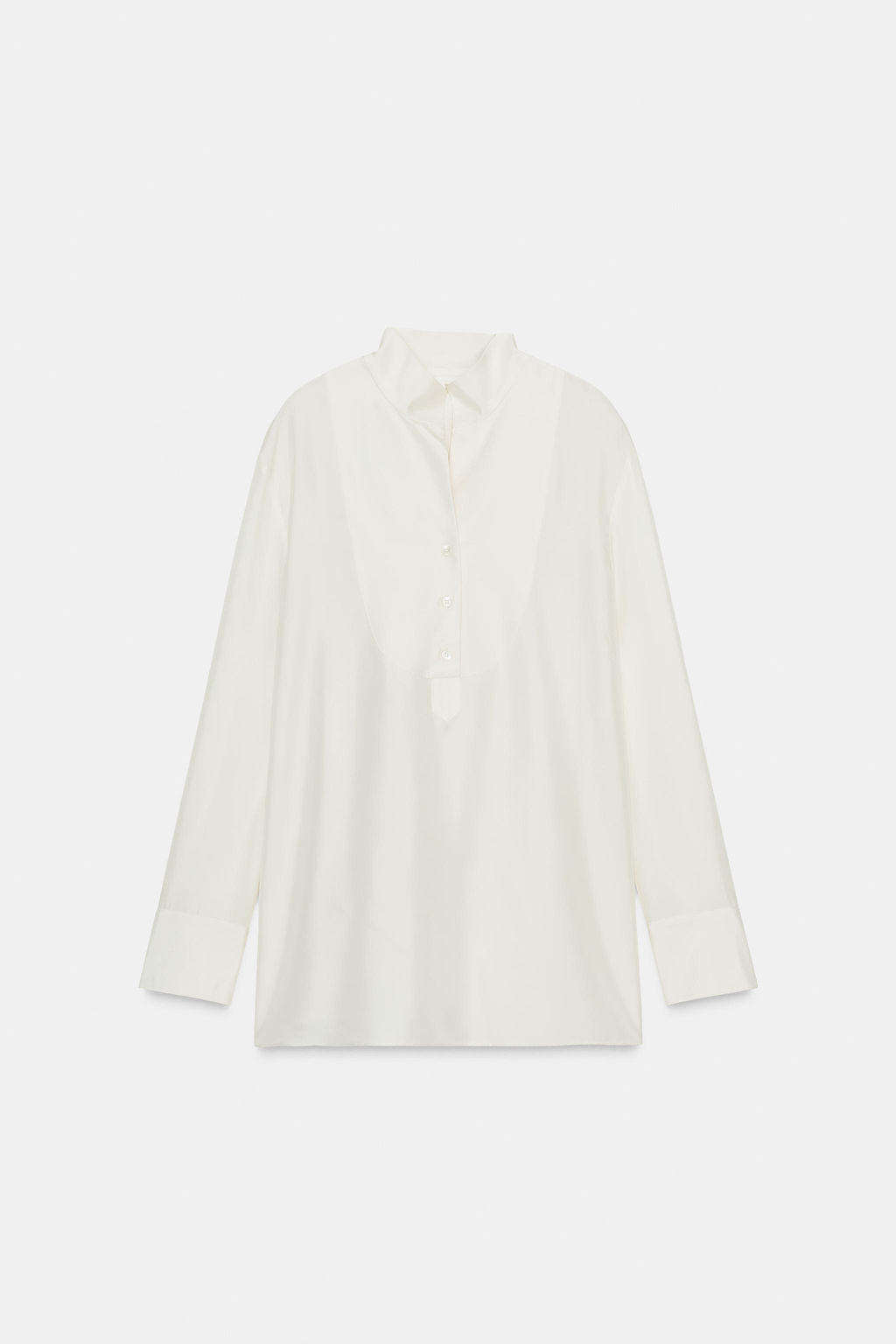 100% SILK BIB SHIRT ZW COLLECTION LIMITED EDITION - Zara фото 4