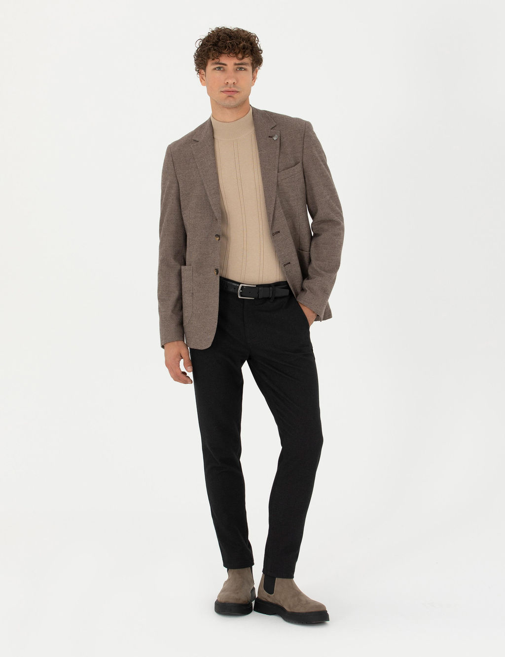Kahverengi Slim Fit Ceket