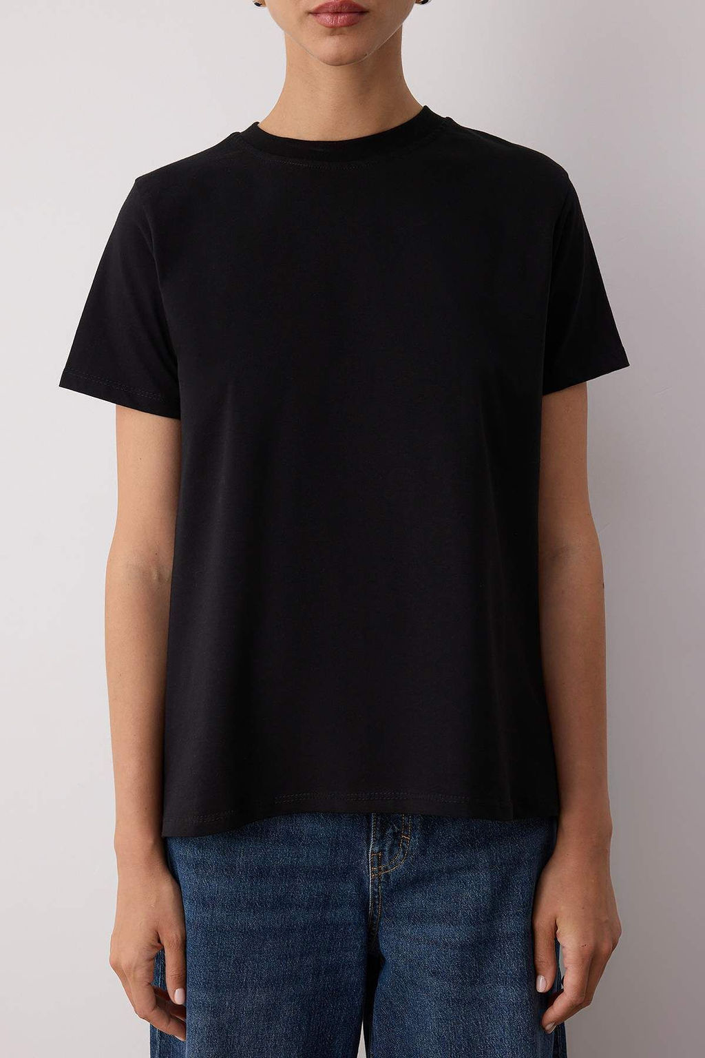 Siyah-Beyaz %100 Pamuk Arkas? Uzun Orme T-Shirt TWOAW26TS00008 - Trendyolmilla фото 14